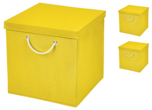 3er Set Faltbox 15 x 15 x 15 cm Aufbewahrungs box Badezimmer Faltschachtel Korb - Bild 56 von 74