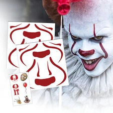 Pennywise Temporary Tattoos | Realist | Life-Sized | Skin Safe