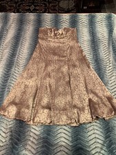 Vera Wang Beige Bronze Light Damask Strapless Bubble Hem Dress 8, 42