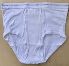 Vintage HANES Briefs Underwear Mens Size 38 USA Materials 2-Pairs White New NOS