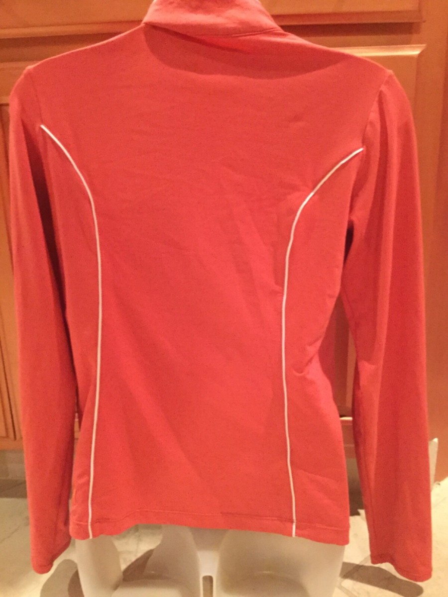 New Lucy womens Small classic Orange/White jacket 1/4 Zip