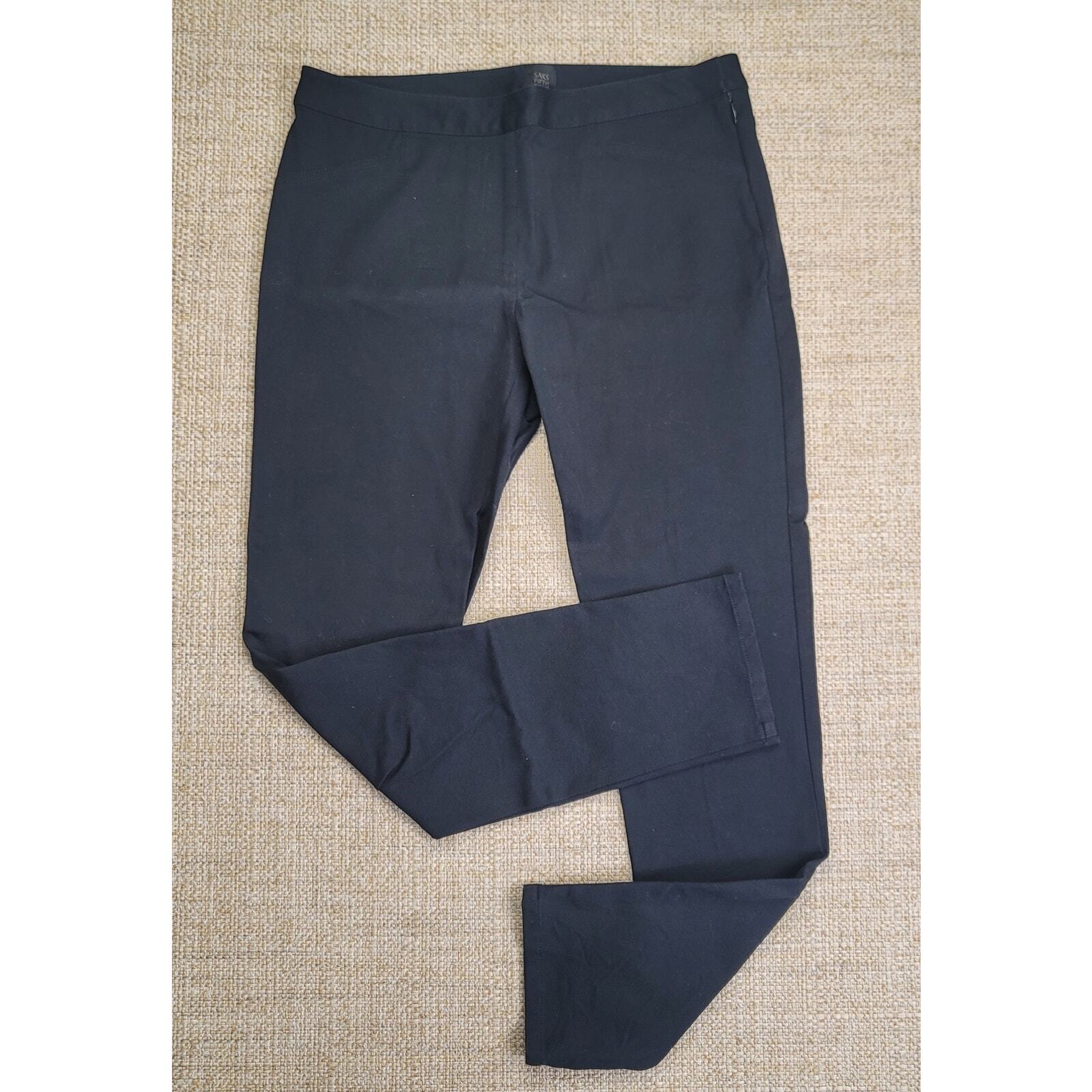 Saks Fifth Avenue Pants Womens Size 8 Black Chino Khaki Skinny Career Office