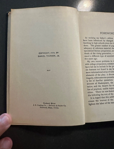 1919 Julius Caesar von Shakspere Buch Samuel Thurber Jr - Allyn & Bacon - Bild 4 von 6