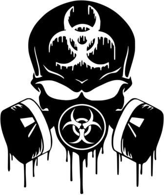 #ad Scary Biohazard Skull gas Mask Vinyl Decal $12.22