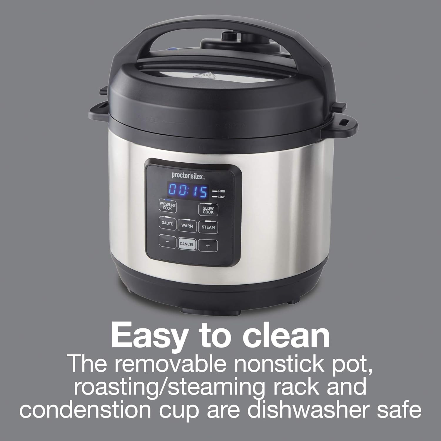 Simplicity 4-in-1 Electric Pressure Cooker, 3 Qt Multi-Function Stainless Steel