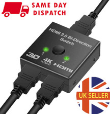 Bi-directional HDMI Switch Splitter 1 in to 2 Out For 4K 3D 1080 HDCP HDTV PC UK
