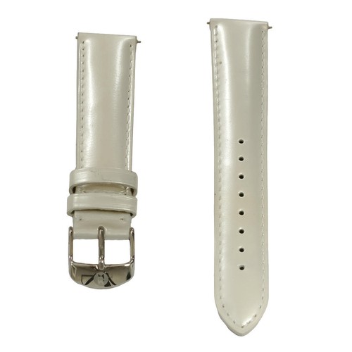 Michele Womens 18mm Off White Leather Watch Band Strap 301721306