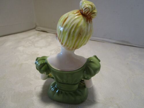 Porta 2 rossetti vintage ceramica Enesco "Milady's Valet" ragazza Giappone anni '50 - Foto 3 di 9