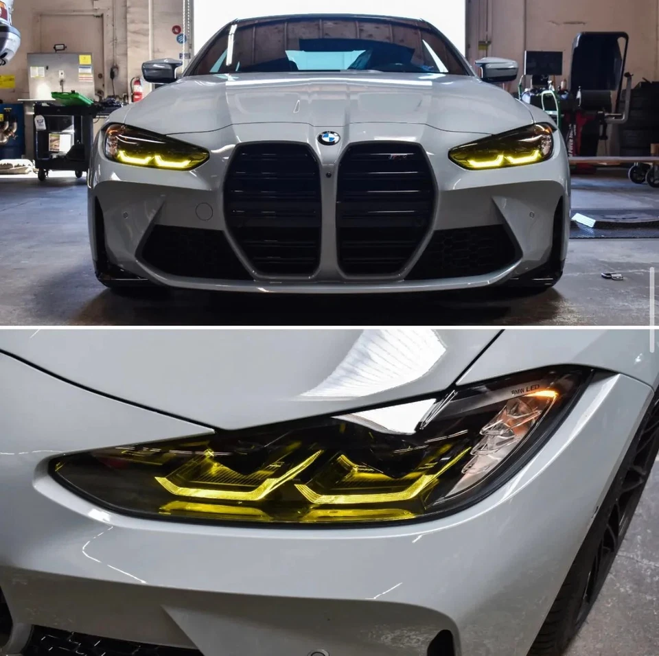 Juego de tablero LED ojo de ángel estilo DRL CSL amarillo para BMW Serie 4 G80 G82 G22 M3 M4 Foto 3 de 4