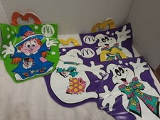McDonald's Halloween Plastic Bags 3 Ghost 1 Witch Trick Or Treat 1990 Happy Meal