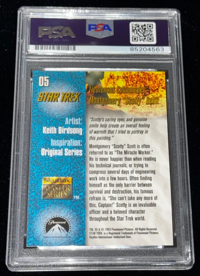 James Doohan "Beam Me Up Scotty!!" 1993 Skybox STAR TREK Signed Auto Card PSA 10 - Image 2 of 2