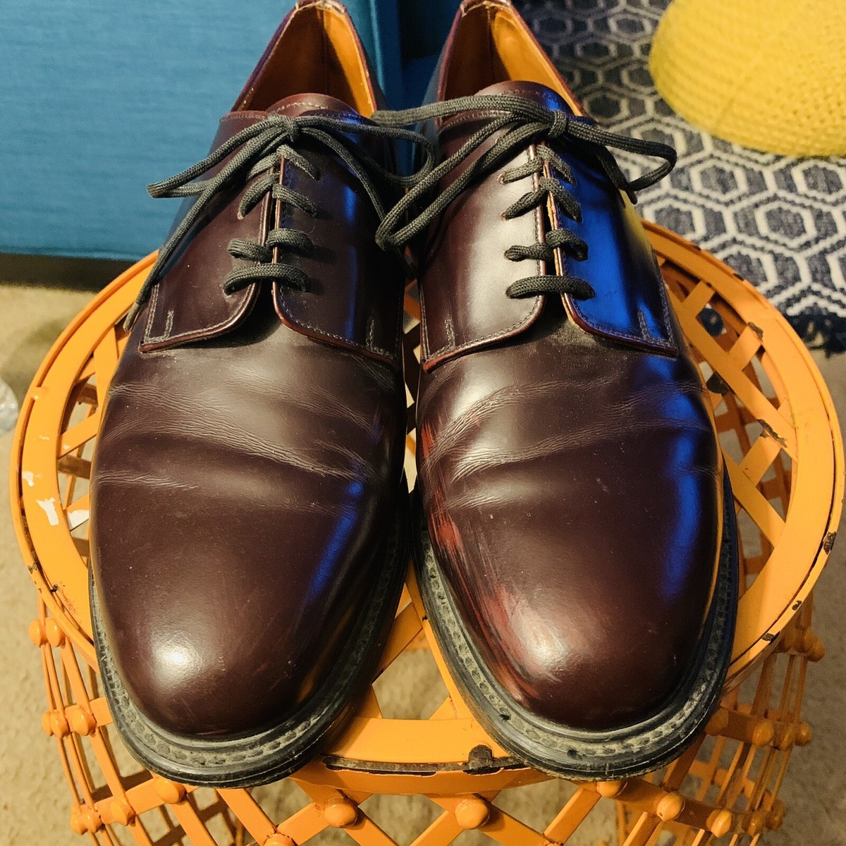 Polo Ralph Lauren Burgundy Leather Oxford Shoes~10.5~ made 