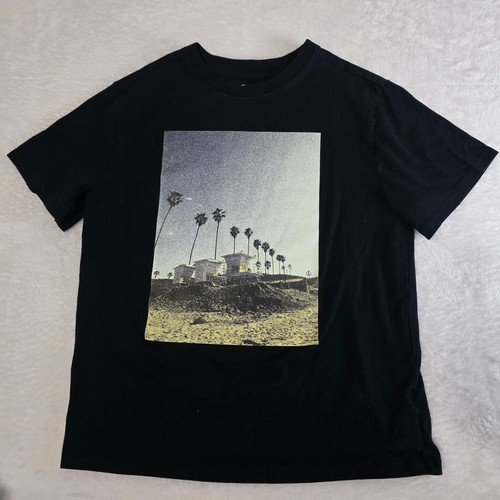 Art Class Brand Black Beach Pier Palm Tree Graphic Print Tee, L (10/12) - Picture 2 of 4