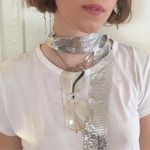Women Long GlitterNeck Collar Sparkly Sequins Scarf Ladies Cocktail Neck Tie NEW - Picture 7 of 23