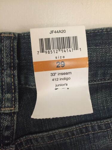 Jean Calvin Klein 412 Indigo Juniors 33” entrejambe femme taille 29 neuf avec soldes étiquette