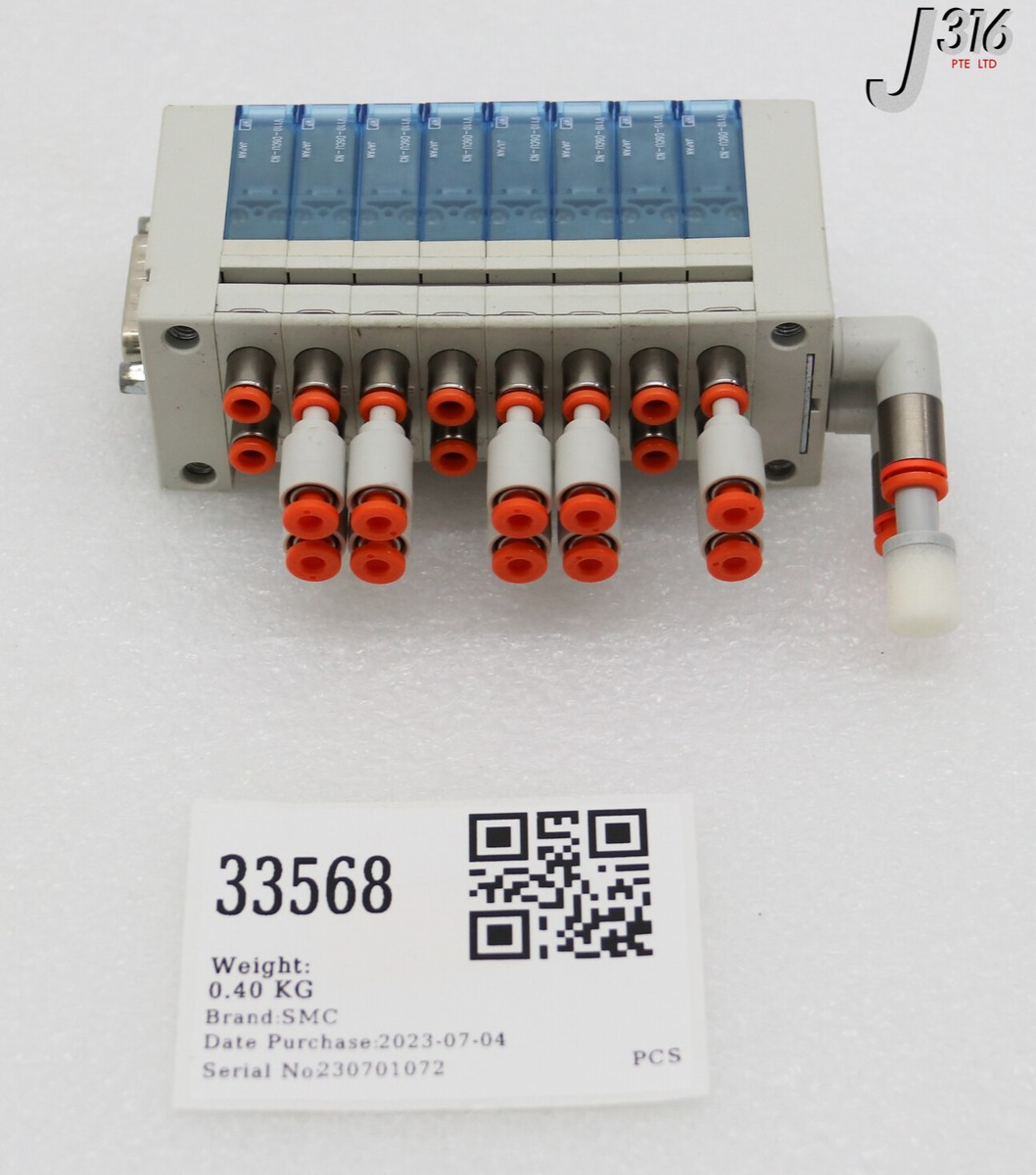 33568 SMC 8-PORT SOLENOID VALVE, LAM 772-264966-008 VV100-DUU01900