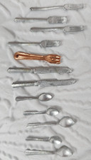 Silverware Set 12 Pc Dollhouse Miniature Scale tiny toy 2 knives 5 forks 5 spoon