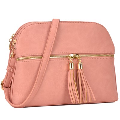 Womens Handbags Tassel Zipper Pocket Medium Travel Crossbody Shoulder Purse Bags
