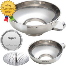 Canning Funnel Food Grade Stainless Steel Canning Funnels with Strainer Wide