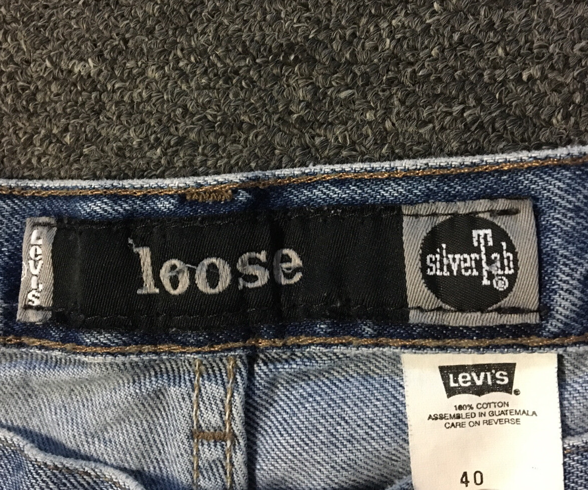 Vtg 90s Levi's Silvertab Loose Denim Jean Shorts 40 Skate Grunge