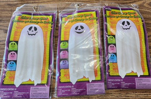 Fun World Halloween Color Change Ghost Light Up Hanging Decor 18" New Lot of 3 - Picture 1 of 6