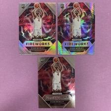 (3) 2021-22 Prizm Draft Evan Mobley RC FIREWORKS-SILVER, HYPER, & BASE #2 LOT D1