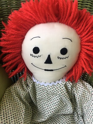 Vintage Homemade Raggedy Ann Doll** 24" **Green Floral Dress** 1980's | eBay