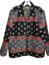 Sag Harbor Brocade Tapestry Jacket Woven Blazer Button Up Women s Size 16