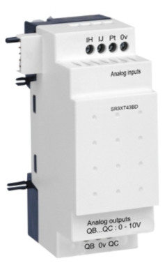 SR3XT43BD Analogue IO Extension Module, Zelio Logic SR2 SR3, 4IO, 24V DC, New