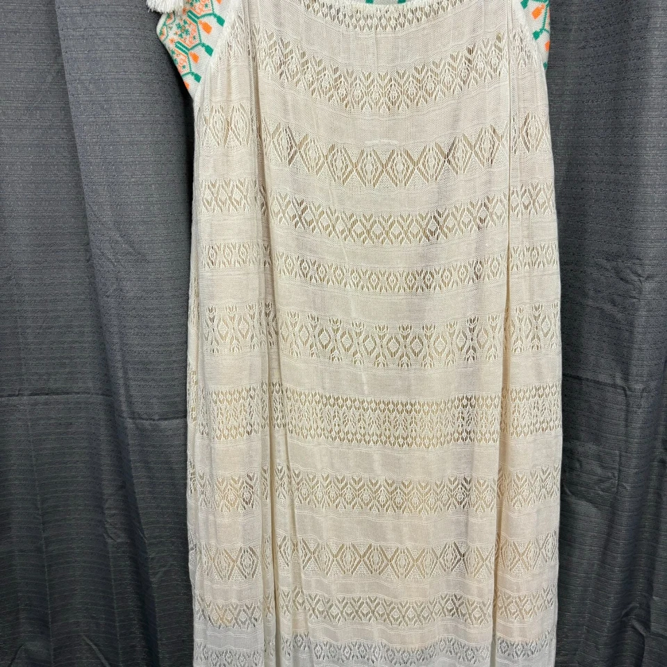 Anthropologie Cecilia Prado Augusta Tasseled Maxi Dress L Ivory Crochet Beachy - Image 4 of 4