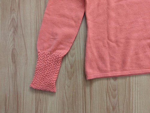 Salmon Pink Orange So Soft 100% Cashmere Turtleneck Mock High Neck Sweater M S - Picture 6 of 15
