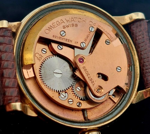 Omega Maury King Automatik Bumper 14k Gold 33,5mm 17J Swiss Uhr Cal. 351, läuft - Bild 9 von 16
