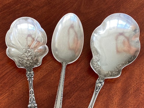 3 Alvin Old Orange Blossom, Towle Candelight, RWS Sterling Silver Serving Spoons - Picture 9 of 12
