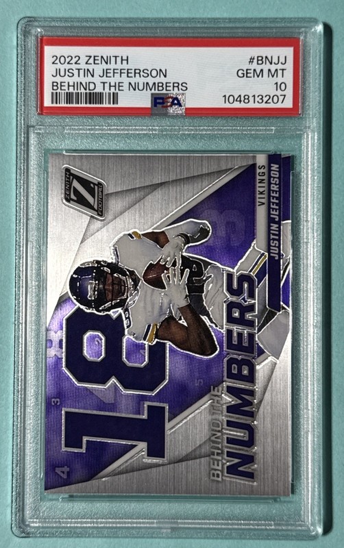2022 Zenith Behind the Numbers Justin Jefferson #BN-JJ - PSA 10 Gem Mint *POP6*