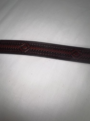 Western Engraved Tooled Genuine Full Grain Leather Belt 1-1/4 Wide Brown 44" - Picture 6 of 14
