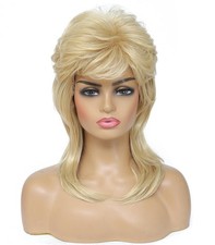 Mullet Wig for Women Shoulder Length Synthetic Cosplay Wig 80s Wigs Halloween...