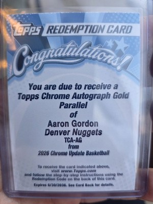 2025-26 Topps Chrome Update Aaron Gordon Gold Auto /50 TCA-AG Redemption