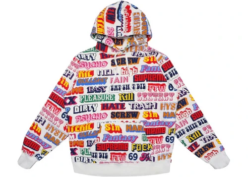 Taille M Sweat à capuche blanc Supreme Hysteric Glamour Text blanc