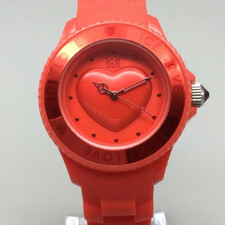 Ice-Watch Ice Love Watch Womens 36mm Red Silicone Heart Dial New Battery