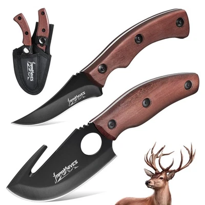 JAPAKNIVES Jagdmesser Aufbrechmesser,Jagdmesser Feststehende Klinge,Skinner Messer Jagd,...