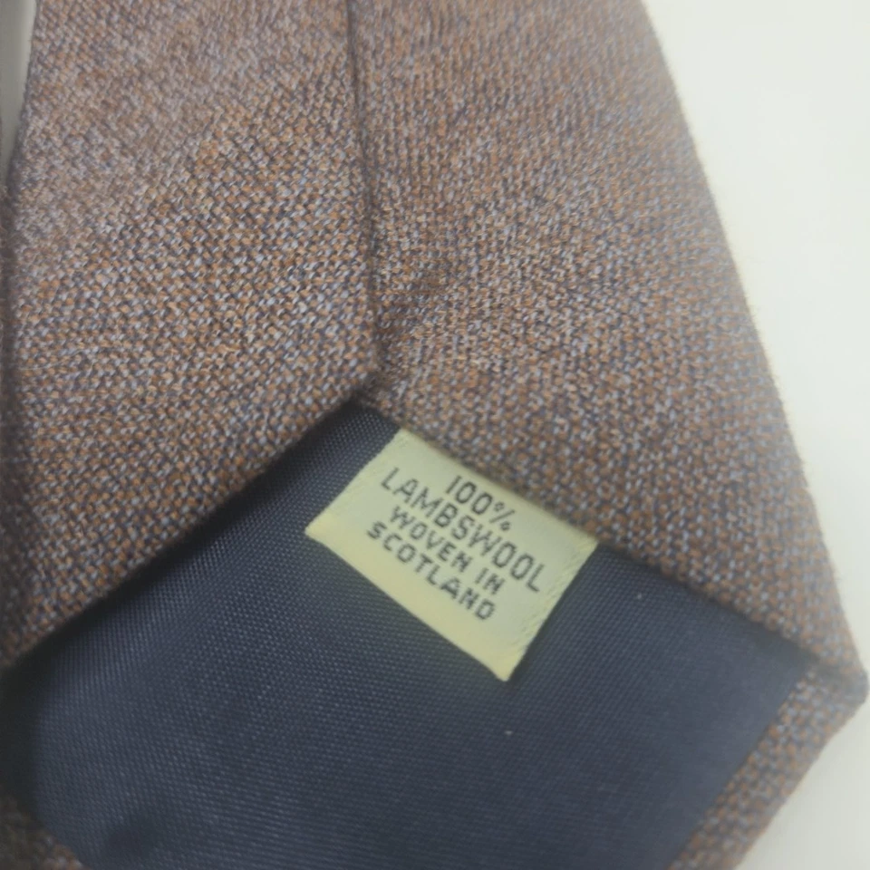 Corbata vintage Cambridge Classics 100 % lana de cordero Escocia marrón granate Foto 4 de 4