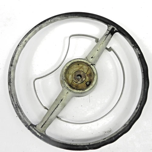 1949-1950 KAISER STEERING WHEEL WHITE RUSTIC RAT ROD LOOK RARE VINTAGE USED