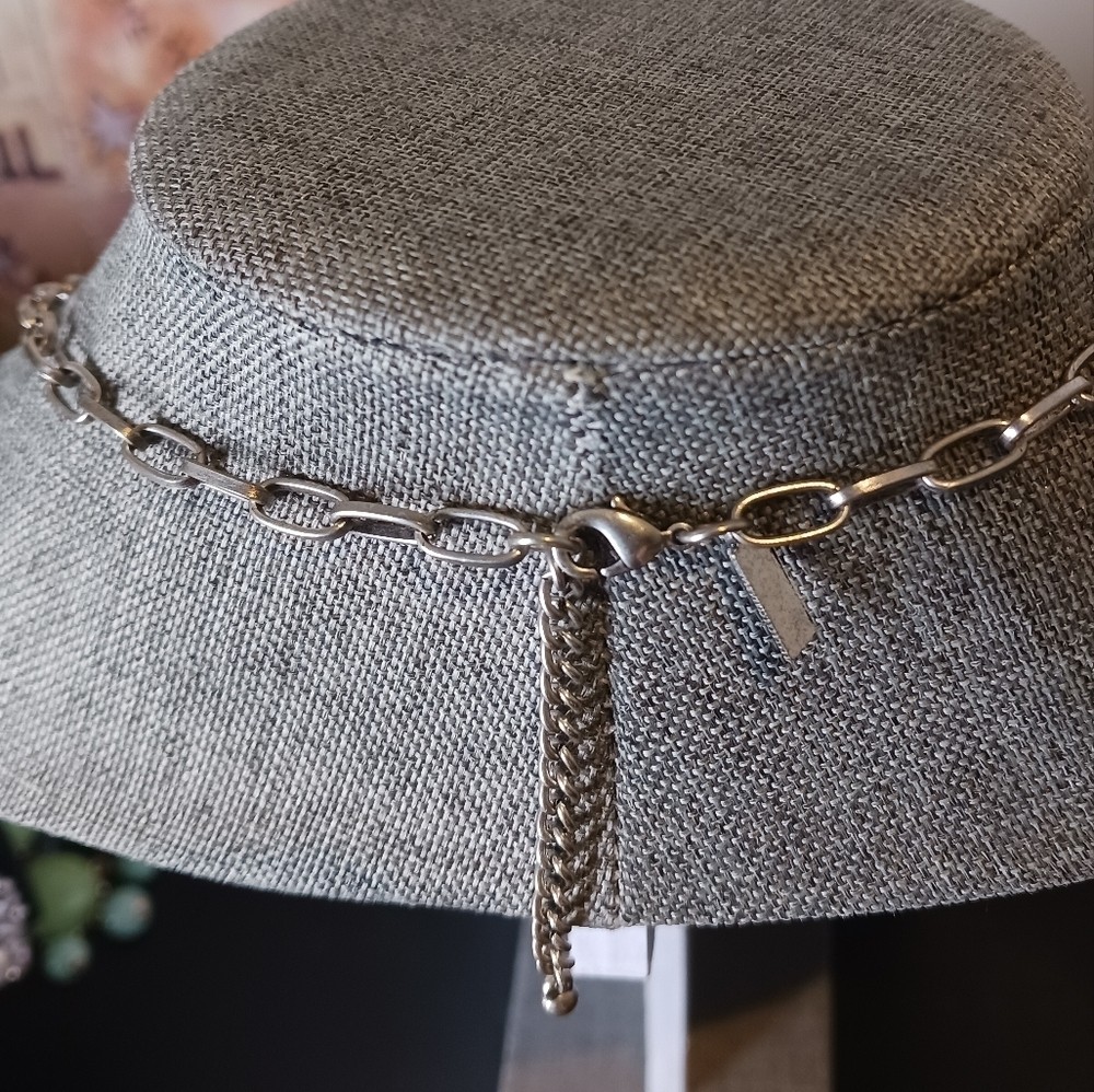 Statement Silvertone Multistrand Chain Necklace A… - image 4