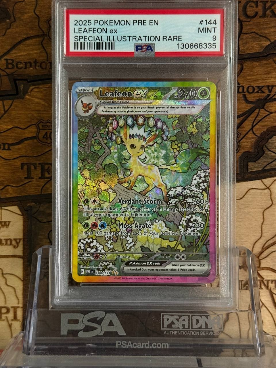 Leafeon ex 144/131 Sv Prismatic Evolutions Holo PSA 9