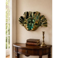La Maschera del Galeone Venetian Jester Mask Handmade Italian Double Face Decor