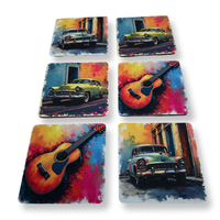 Untersetzer FüR GläSer Tassen GeträNkeuntersetzer 6 X Set Holz Cuba / Musik