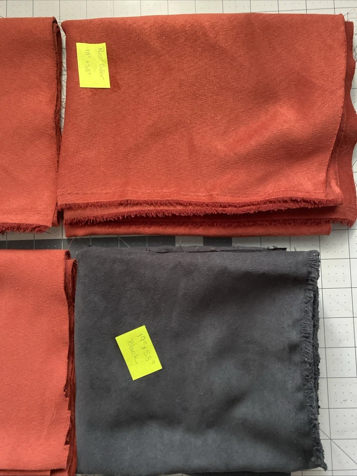 5 Pieces of Faux Suede Fabric Micro Suede for Crafts Sewing .5 yd - 1.3 yd each - Image 4 of 4
