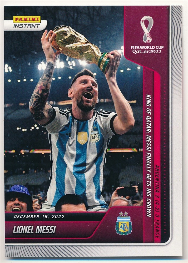 LIONEL MESSI 2022 PANINI INSTANT #118 KING OF QATAR AR WORLD CUP ARGENTINA MINT