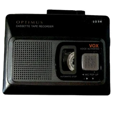 OPTIMUS CTR-115 Voice Activated VOX Cassette Tape Recorder/Player Works!! Tested