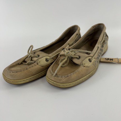 Sperry Top-Sider-Bootsschuhe Damen 10 M Angelfish flache hellbraunes Leder LESEN - Bild 7 von 10